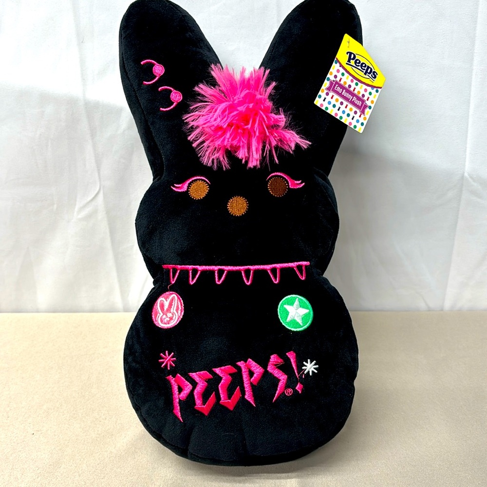 Black Emo Bunny Plush Peeps 15"